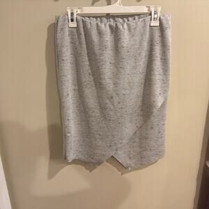 Bar III Heather Grey Asymmetrical Bodycon Scuba Pencil Skirt Size Large